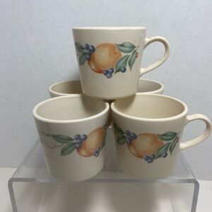 5 Corning Ware Corelle Abundance fruit pattern, coffee/tea cups mugs